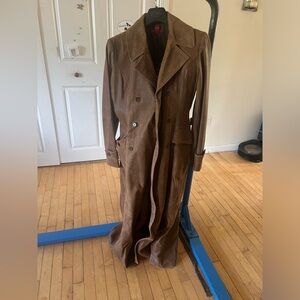 Long leather coat: Sundance catalog circa 2006